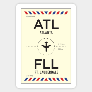 ATL to FLL Airport / Atlanta to Ft. Lauderdale Sticker